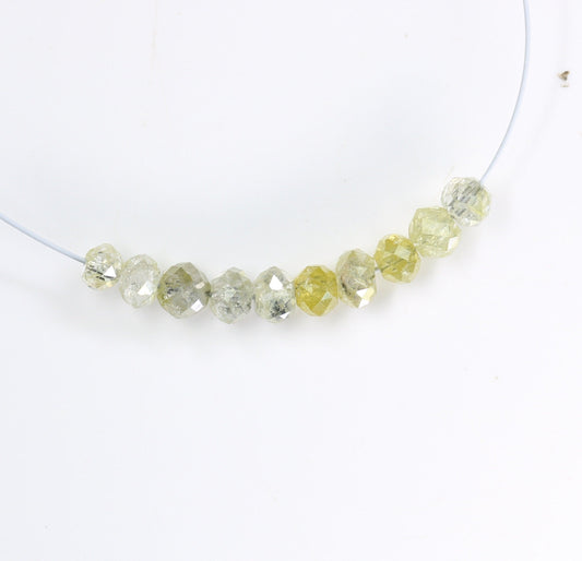 Stunning Fancy Yellow Diamond Beads | AAA Quality Faceted Gems for Art Deco & Retro Necklaces | Unique Crystal Jewelry Making Craft Beads