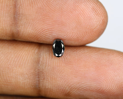 0.37 CT Oval Black Loose Diamond for Statement Jewelry, Custom Ring, Oval Prong Pendant, Oval Halo Ring, Gold Ring