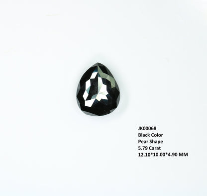 5.79 CT Pear Shape Polished Black Diamond | Ideal Gemstone for Jewelry Making | Perfect for Gold Rings | Wedding Gift for Men or Women