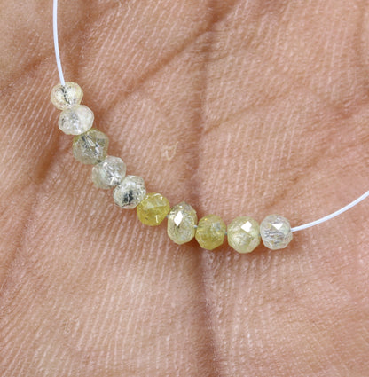 Stunning Fancy Yellow Diamond Beads | AAA Quality Faceted Gems for Art Deco & Retro Necklaces | Unique Crystal Jewelry Making Craft Beads