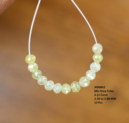 2.11 CT Natural Raw Rough Diamond Beads | AAA Quality Faceted Loose Gems for Artisan Jewelry | Perfect for Vintage & Crystal Necklaces