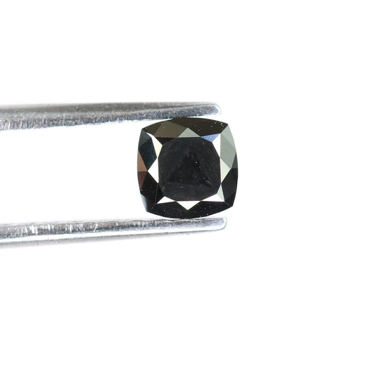 0.44 CT Fancy Cushion Black Loose Diamond for Engagement Ring, Wedding Jewelry, Gift for Women, Christmas Gift, Gold Ring