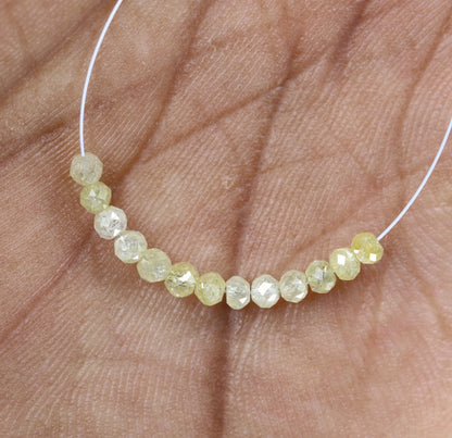 2.11 CT Natural Raw Rough Diamond Beads | AAA Quality Faceted Loose Gems for Artisan Jewelry | Perfect for Vintage & Crystal Necklaces