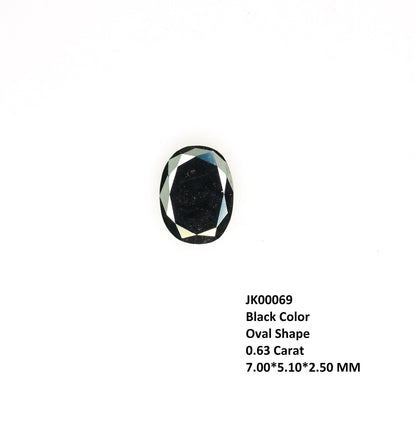 0.63 CT Fancy Oval Classy Black Loose Diamond for Wedding Jewelry, Fancy Black Diamond, Gift for Wife, Gold Ring