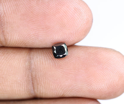 0.44 CT Fancy Cushion Black Loose Diamond for Engagement Ring, Wedding Jewelry, Gift for Women, Christmas Gift, Gold Ring