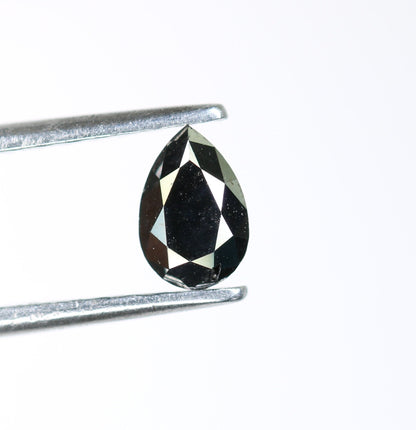 0.52 CT Pear Shape Fancy Black Diamond for Engagement Ring, Bezel Set Ring, Custom Ring Making, Perfect for Gold Rings