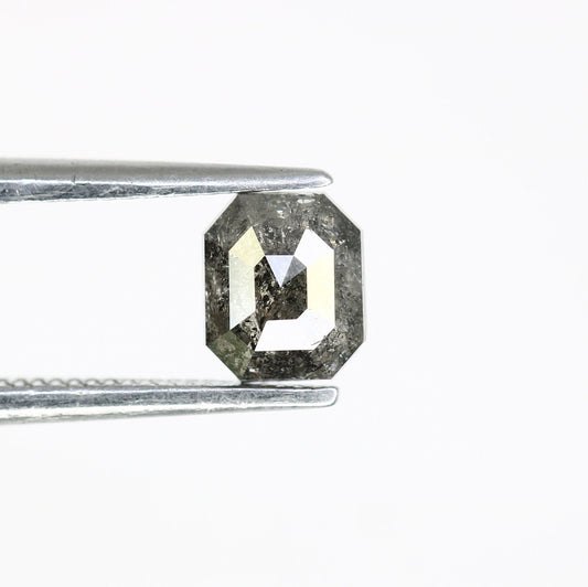 0.69 CT Emerald Cut Loose Salt & Pepper Diamond - Ideal for Customized Wedding Rings - Labor Day Sale