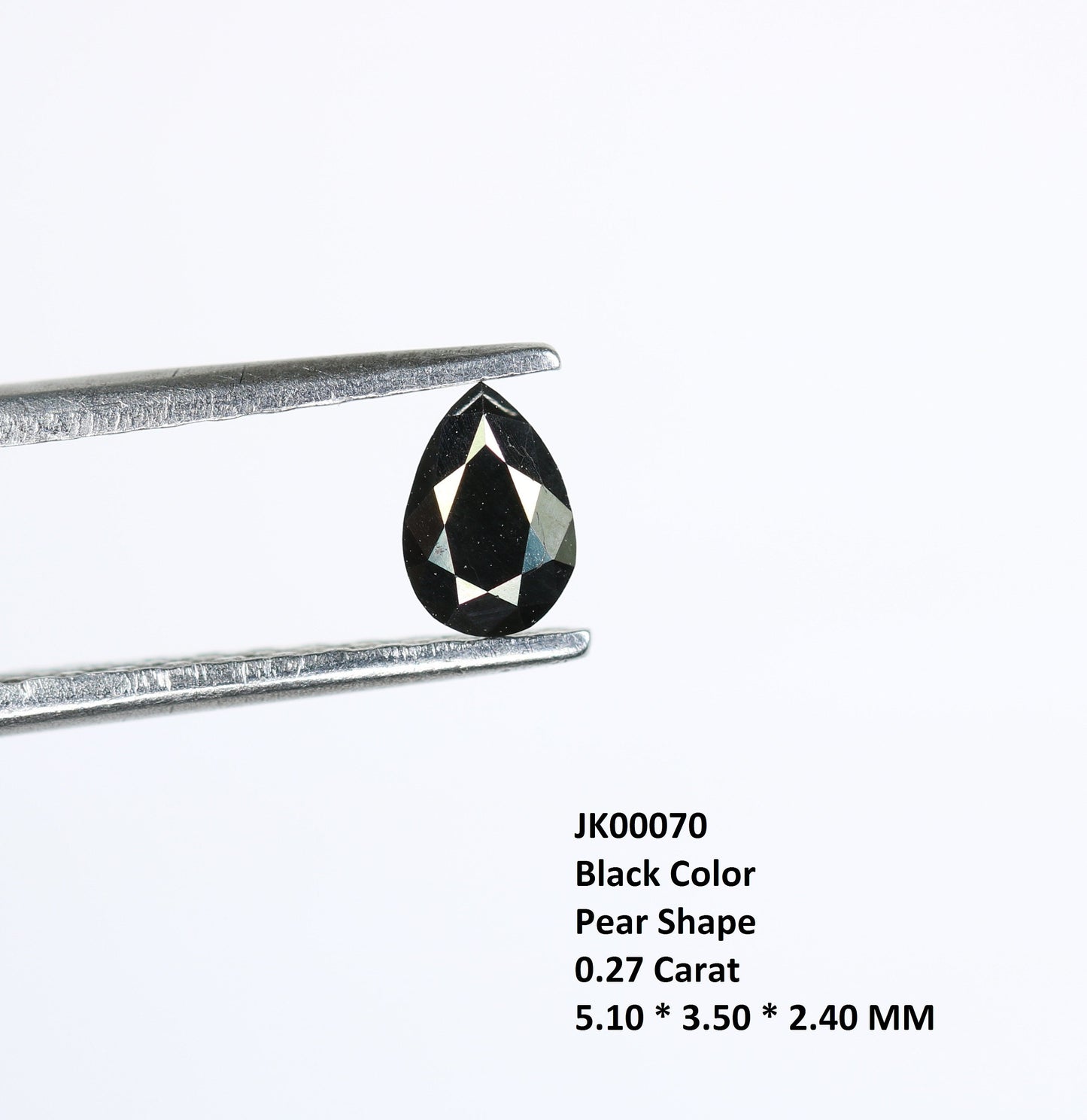 0.27 CT Loose Natural Pear Cut Black Diamond, Rose Cut Gemstone for Pendant, Perfect Gift for Women, Ideal for Gold Ring Designs