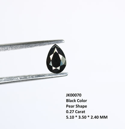0.27 CT Loose Natural Pear Cut Black Diamond, Rose Cut Gemstone for Pendant, Perfect Gift for Women, Ideal for Gold Ring Designs