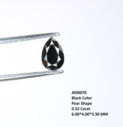 0.52 CT Pear Shape Fancy Black Diamond for Engagement Ring, Bezel Set Ring, Custom Ring Making, Perfect for Gold Rings