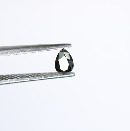 0.27 CT Loose Natural Pear Cut Black Diamond, Rose Cut Gemstone for Pendant, Perfect Gift for Women, Ideal for Gold Ring Designs