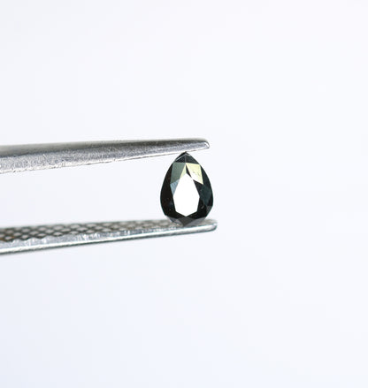 0.27 CT Loose Natural Pear Cut Black Diamond, Rose Cut Gemstone for Pendant, Perfect Gift for Women, Ideal for Gold Ring Designs