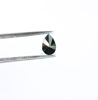 0.27 CT Loose Natural Pear Cut Black Diamond, Rose Cut Gemstone for Pendant, Perfect Gift for Women, Ideal for Gold Ring Designs