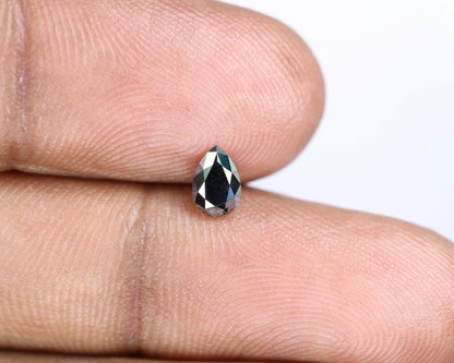 0.52 CT Pear Shape Fancy Black Diamond for Engagement Ring, Bezel Set Ring, Custom Ring Making, Perfect for Gold Rings