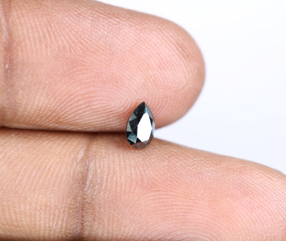 0.52 CT Pear Shape Fancy Black Diamond for Engagement Ring, Bezel Set Ring, Custom Ring Making, Perfect for Gold Rings