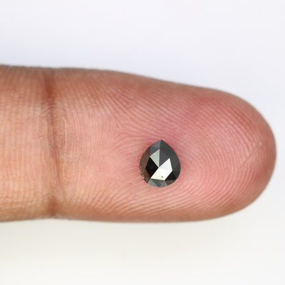 0.66 CT Natural Fancy Black Pear Shape Diamond for Proposal Ring, Engagement Ring, Gift for Girlfriend or Wife, Perfect for Gold Ring Design