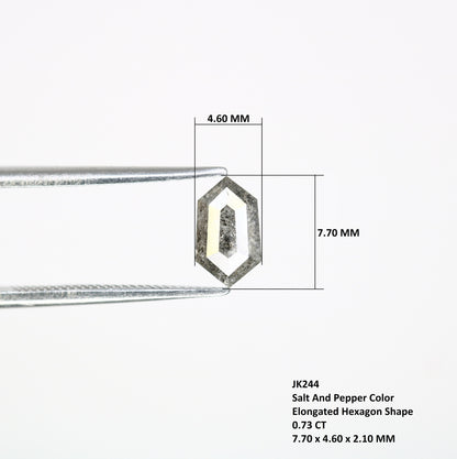 0.73 CT Salt and Pepper Hexagon Cut - Natural Loose Hexagon Shape -Unique Diamond for Ring - Special Gift for Her - Wholesaler of Diamond