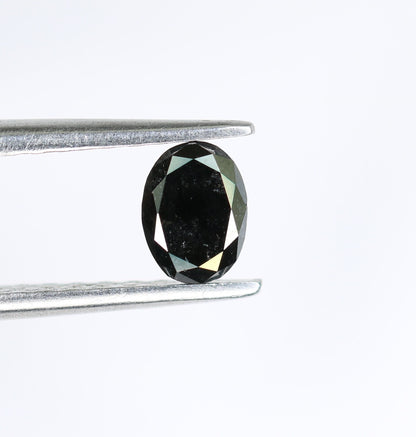 0.51 CT Fancy Oval Polished Black Loose Diamond for Wedding Jewelry, Oval Black Diamond, Engagement Ring, Gift for Wife