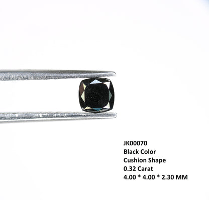0.32 CT Cushion Shape Loose Black Diamond for Statement Jewelry, Gift for Girlfriend or Wife, Wedding Gift, Gold Ring