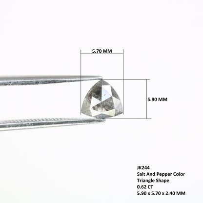 0.62 CT Salt and Pepper Triangle Cut Diamond, Natural Loose Black Diamonds, For bracelet & pendant necklace, Victorian jewelry women gift