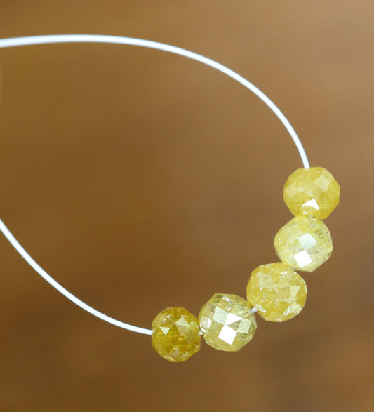 Elegant Fancy Yellow Diamond Beads | AAA Quality Faceted Gems for Art Deco & Retro Necklaces | Unique Handmade Crystal Jewelry Craft Supplie