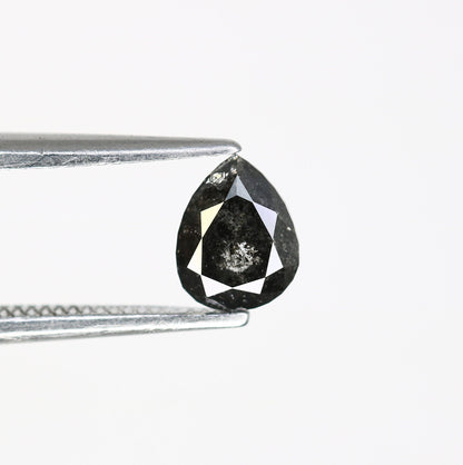 0.65 CT Pear Shape Salt and Pepper Diamond for Wedding Jewelry - Fancy Color Diamond for Custom Gold Rings - Unique Jewelry Making Gemstone