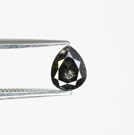 0.65 CT Pear Shape Salt and Pepper Diamond for Wedding Jewelry - Fancy Color Diamond for Custom Gold Rings - Unique Jewelry Making Gemstone