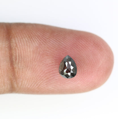 0.65 CT Pear Shape Salt and Pepper Diamond for Wedding Jewelry - Fancy Color Diamond for Custom Gold Rings - Unique Jewelry Making Gemstone