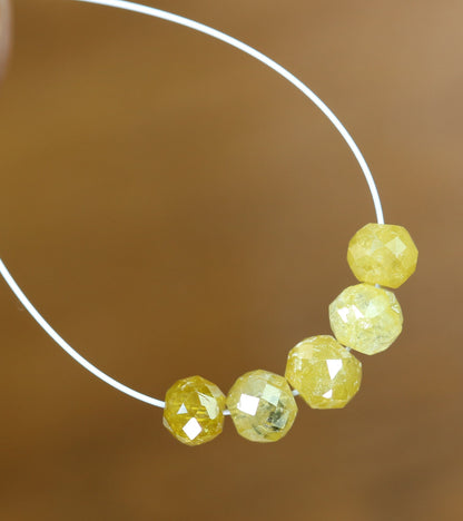 Elegant Fancy Yellow Diamond Beads | AAA Quality Faceted Gems for Art Deco & Retro Necklaces | Unique Handmade Crystal Jewelry Craft Supplie