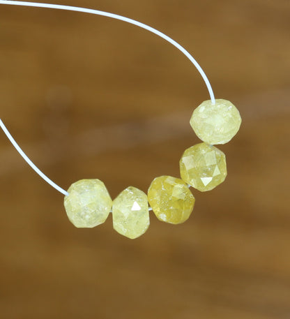 Unique Fancy Yellow Diamond Beads | One-of-a-Kind AAA Quality Faceted Gems for Art Deco & Retro Necklaces | Distinctive Crystal Jewelry