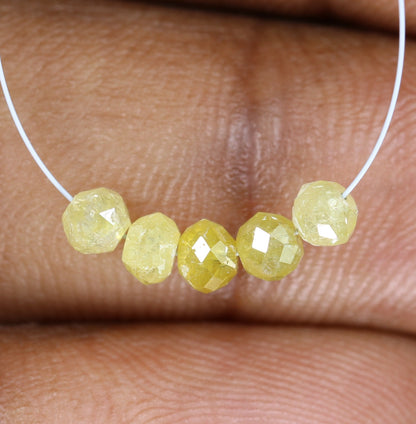 Unique Fancy Yellow Diamond Beads | One-of-a-Kind AAA Quality Faceted Gems for Art Deco & Retro Necklaces | Distinctive Crystal Jewelry