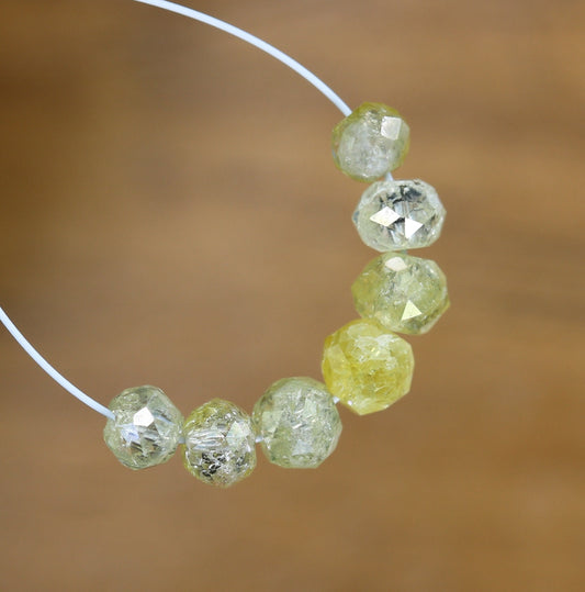 1.71 CT Natural Raw Rough Diamond Beads | Premium Faceted Loose Gems for Retro Crystal Necklaces | Unique DIY Jewelry Making Supplies