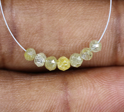 1.71 CT Natural Raw Rough Diamond Beads | Premium Faceted Loose Gems for Retro Crystal Necklaces | Unique DIY Jewelry Making Supplies