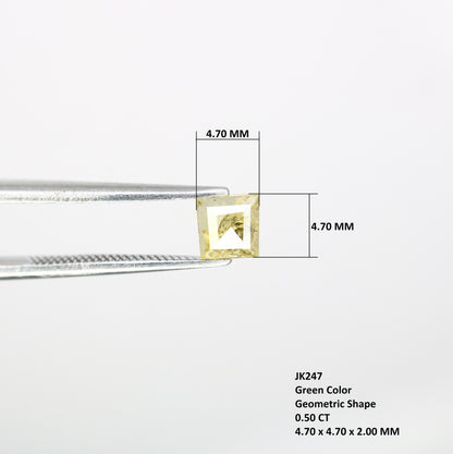 0.50 CT Geometric Shape Green Color Diamond For Multiple Occasions And WeddingFor Gold Ring Diamonds