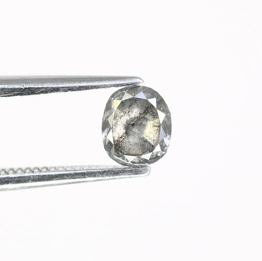0.54 CT Oval Salt and Pepper Diamond - Rustic Loose Diamond for Unique Engagement Rings, Raw Diamond for Custom Jewelry & Special Gift Ideas