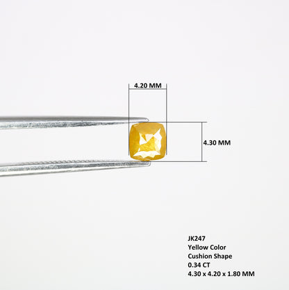 0.34 CT Cushion Cut Yellow Diamond - Rare Gemstone for Custom Wedding Rings, Anniversary & Birthday Gift Idea, Unique Yellow Diamond Jewelry