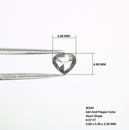 0.57 CT Heart Shape Natural Salt And Pepper Diamond For Engagement Ring | Proposal Ring | Gift For Girl FriendFor Gold Ring Diamonds