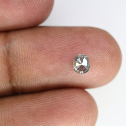 0.54 CT Oval Salt and Pepper Diamond - Rustic Loose Diamond for Unique Engagement Rings, Raw Diamond for Custom Jewelry & Special Gift Ideas