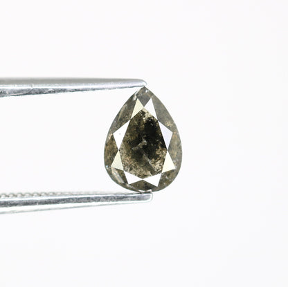 0.96 CT Pear Shape Salt and Pepper Diamond | Custom Proposal Ring | Gift for Girlfriend or Wife | Unique Gold Engagement Ring