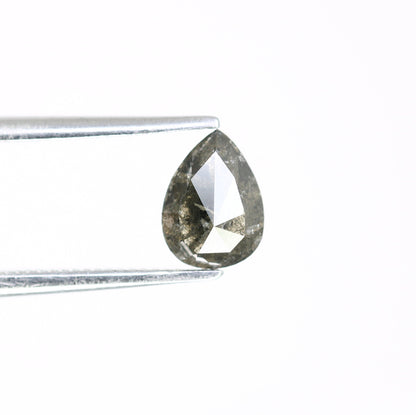0.96 CT Pear Shape Salt and Pepper Diamond | Custom Proposal Ring | Gift for Girlfriend or Wife | Unique Gold Engagement Ring