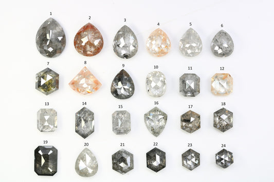 Natural Loose Salt and Pepper Diamonds | Mixed Shape Earth-Mined Gems | Unique Diamonds by RocksDiamonds
