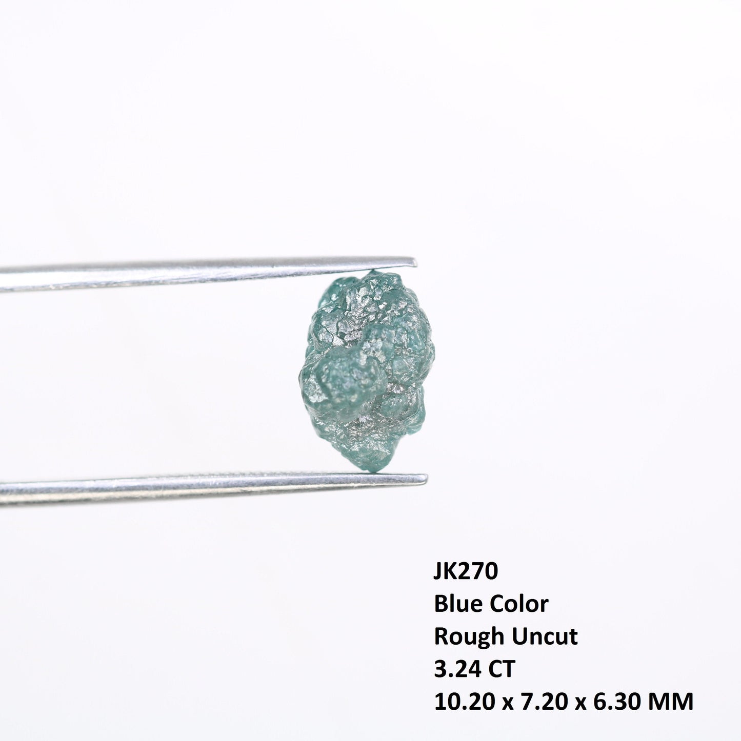 3.24 CT blue raw rough diamond natural uncut diamond loose diamonds for her antique wedding ring gifts for mom salt and pepper