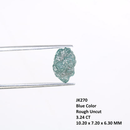 3.24 CT blue raw rough diamond natural uncut diamond loose diamonds for her antique wedding ring gifts for mom salt and pepper