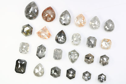 Natural Loose Salt and Pepper Diamonds | Mixed Shape Earth-Mined Gems | Unique Diamonds by RocksDiamonds