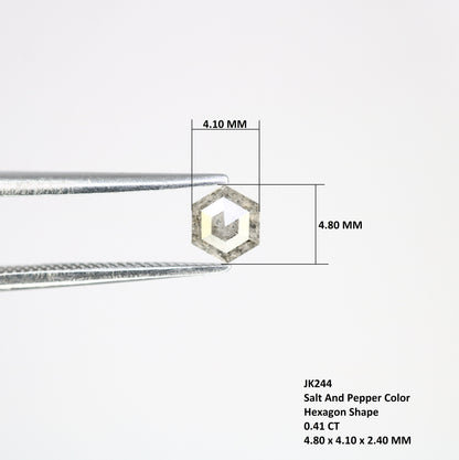 0.41 CT Salt and Pepper Hexagon Cut - Natural Loose Hexagon Shape -Unique Diamond for Ring - Special Gift for Her - Wholesaler of Diamond