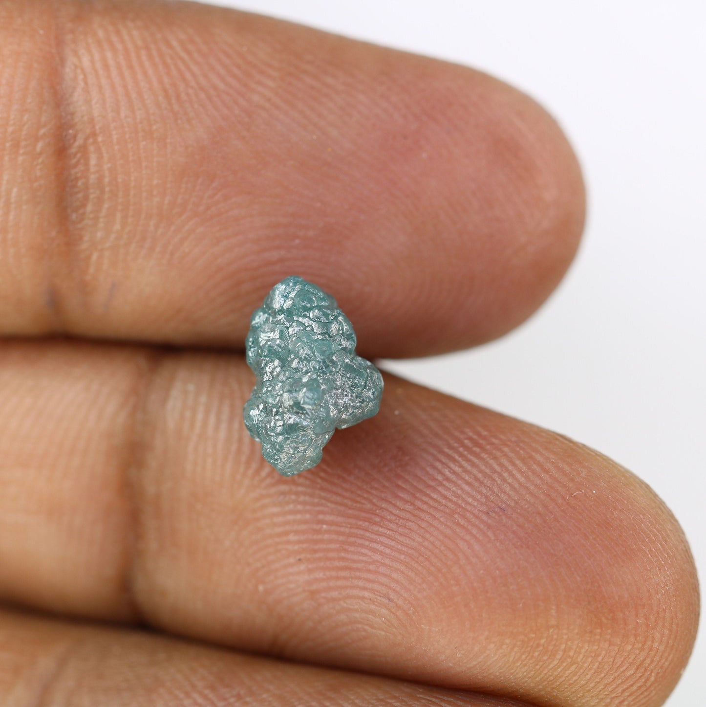 3.24 CT blue raw rough diamond natural uncut diamond loose diamonds for her antique wedding ring gifts for mom salt and pepper