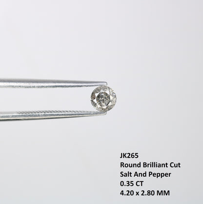 0.35 ct Salt and pepper round brilliant cut diamondFor Gold Ring Diamonds