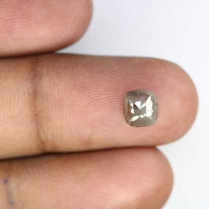 1.51 Carat Cushion Cut Grey Rustic Diamond Ring - Unique Raw Diamond for Engagement & Wedding Rings, Custom Gold Jewelry Gift