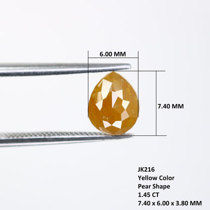 Loose Pear Yellow Galaxy Diamond 1.45 Carats for Custom Gold Ring - Unique Galaxy Diamond Jewelry
