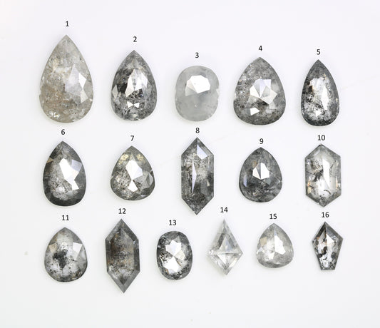 Natural Salt and Pepper Diamonds | Mixed Cut Loose Earth-Mined Gems for Engagement Rings | Ideal for Earrings & Wedding Bands